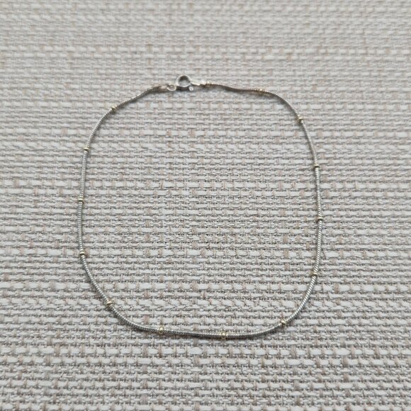 9 Inch Sterling Silver Tarnished Orb Chain Ankle Bracelet B616 - Picture 1 of 5